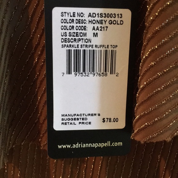 ADRIANNA PAPPEL COPPER GLITTERED TOP - Picture 6 of 9